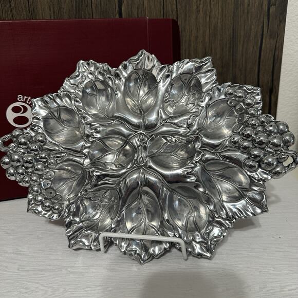 Arthur Court 2004 Grape Deviled Egg Holder Aluminum Taiwan Easter Christmas - Picture 2 of 6
